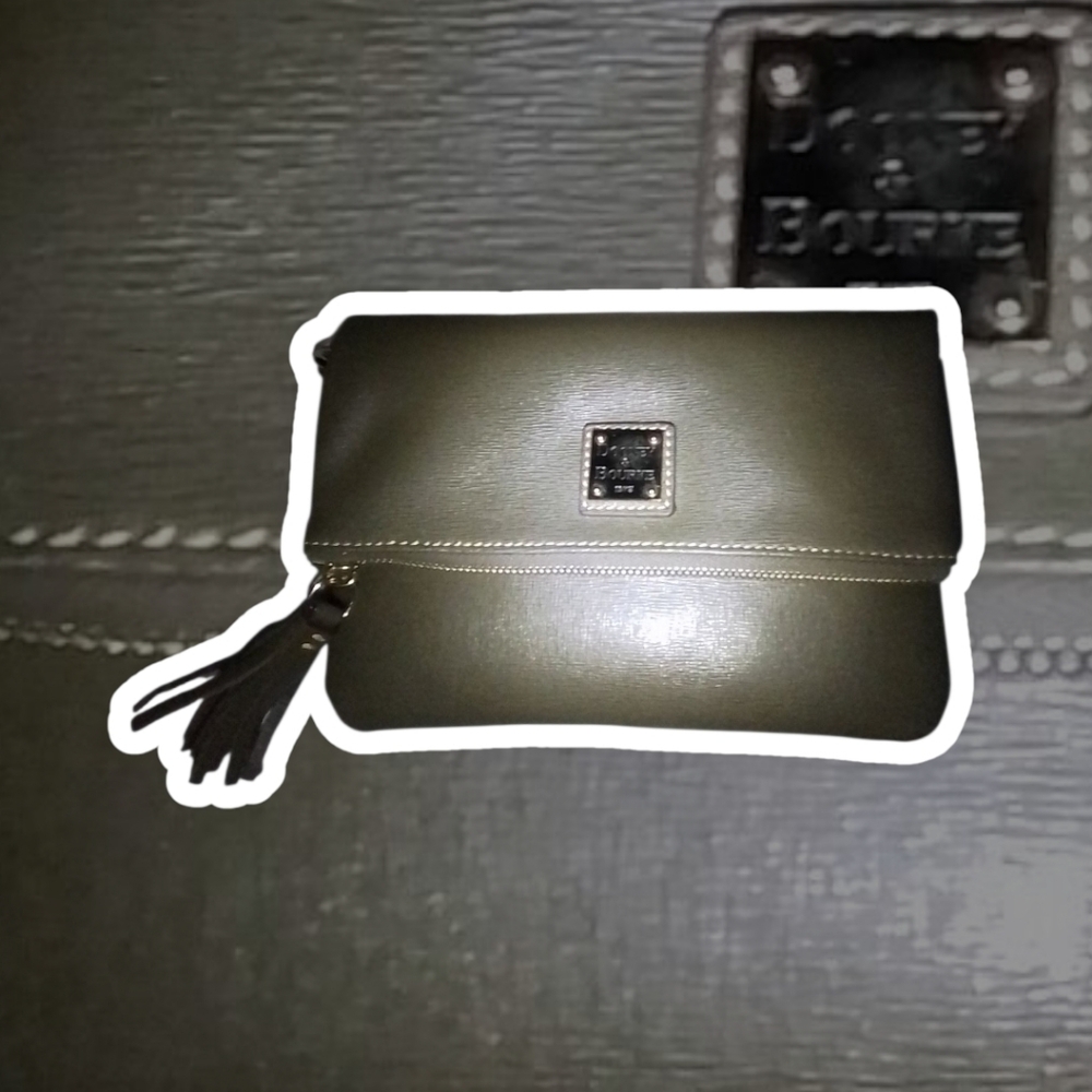 (NWT) DOONEY & BOURKE® Saffiano Foldover Zip Crossbody Bag - Olive